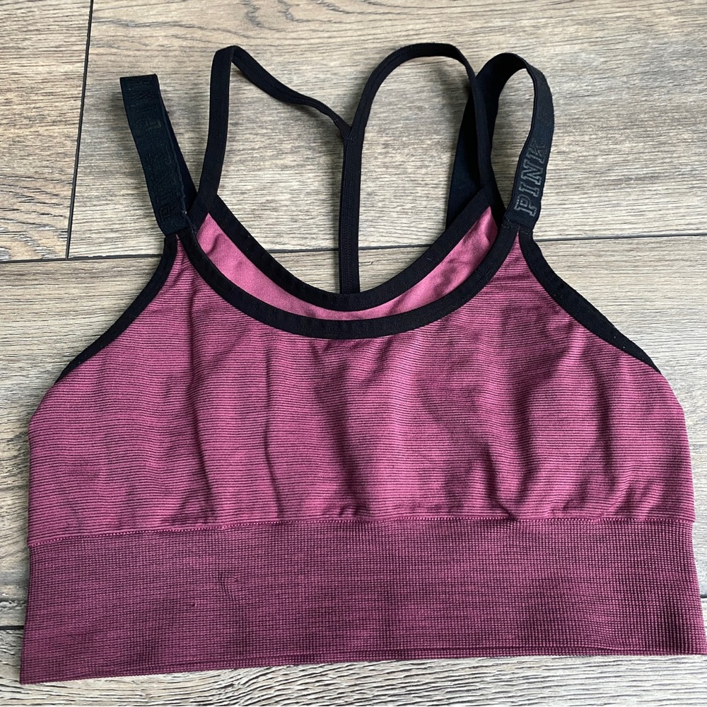 Victoria’s Secret Dark Pink Double Strap Bra Bralette Unpadded Sz M
